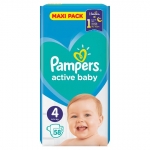Памперс - pampers active baby 4 -(9-14) 58бр.